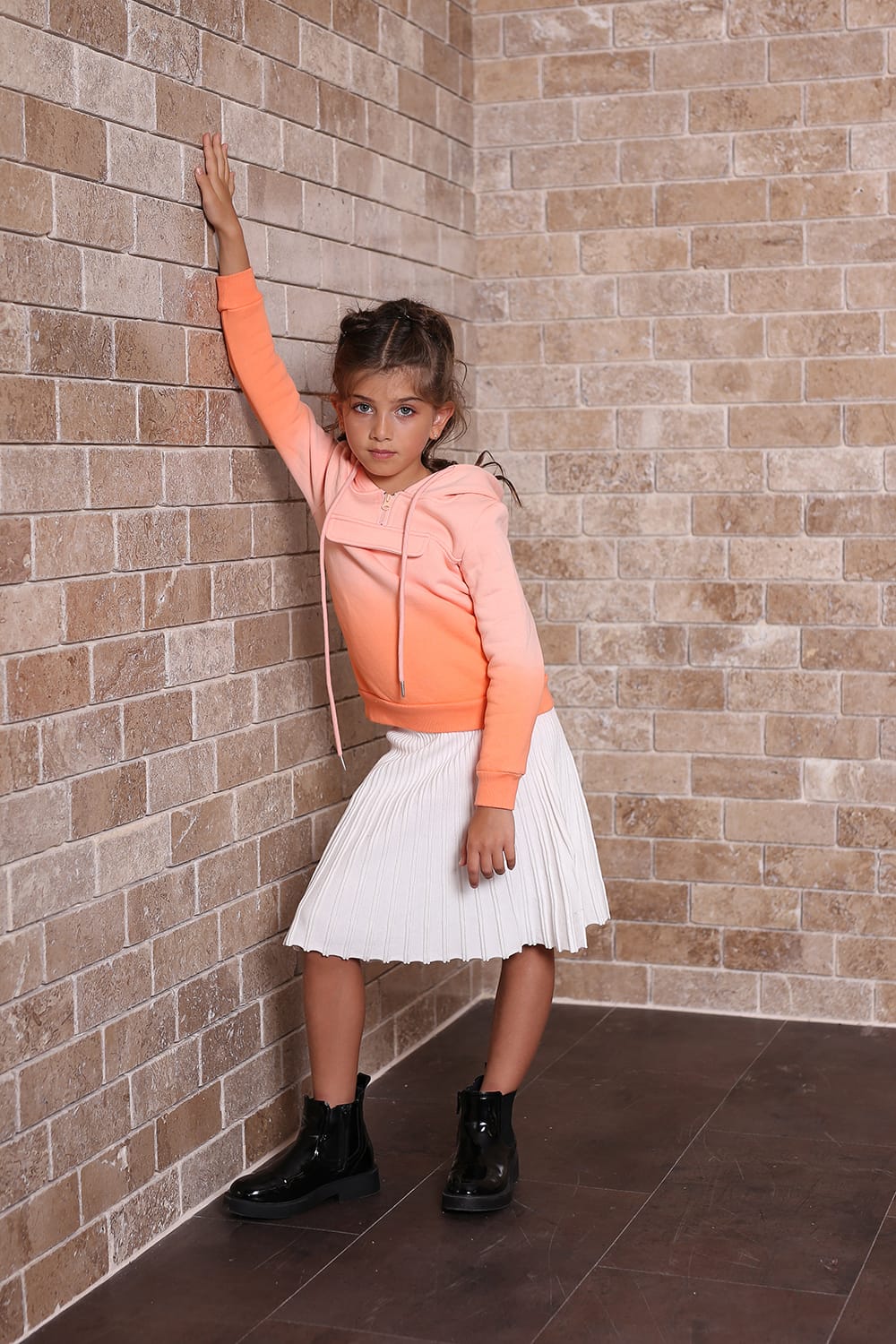 MJ Girls Knit Skirt-White