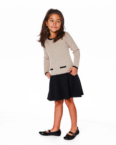 Deux Sweater Dress Black And Beige