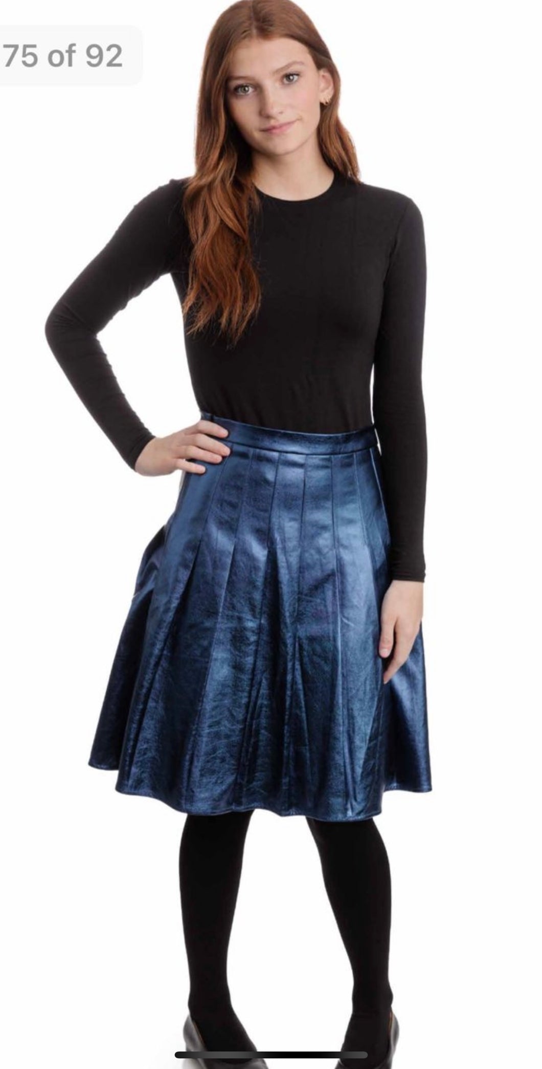 Teen Luella Metallic Pleated Skirt