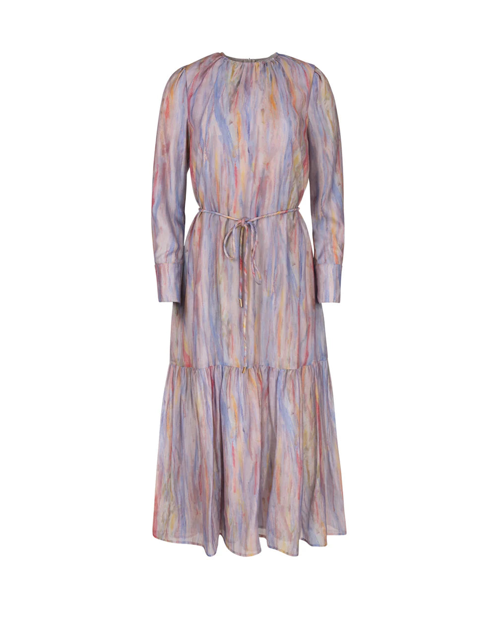 Ladies J Multicolor Belted Maxi Dress