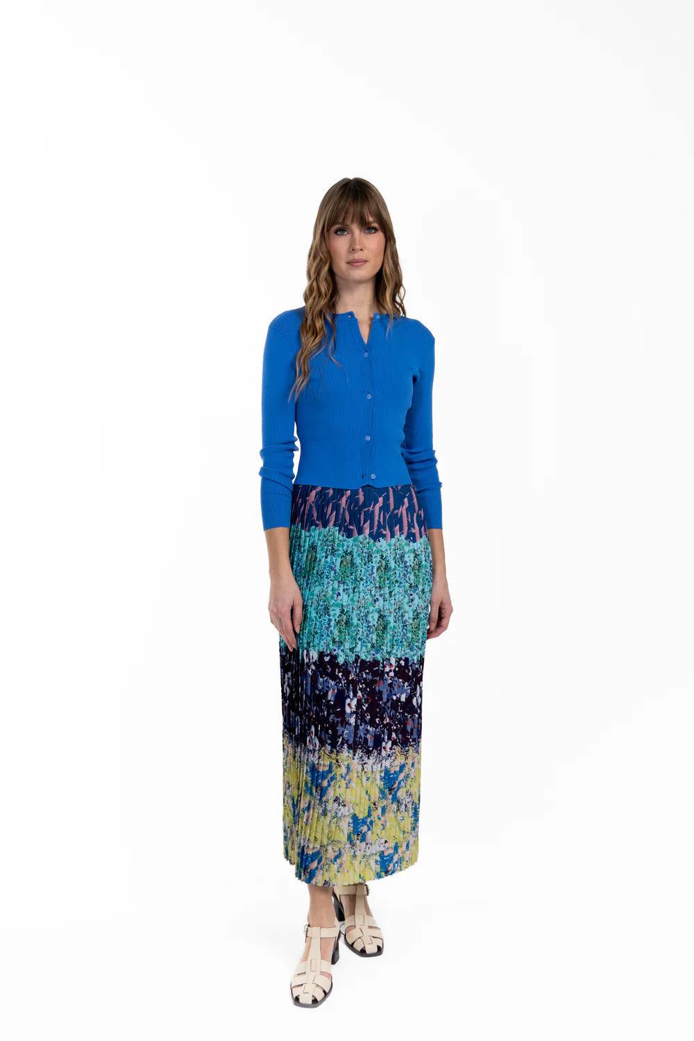 Ladies J Pleated Straight Skirt