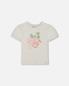 Girls Organic Cotton Puff Sleeve Top