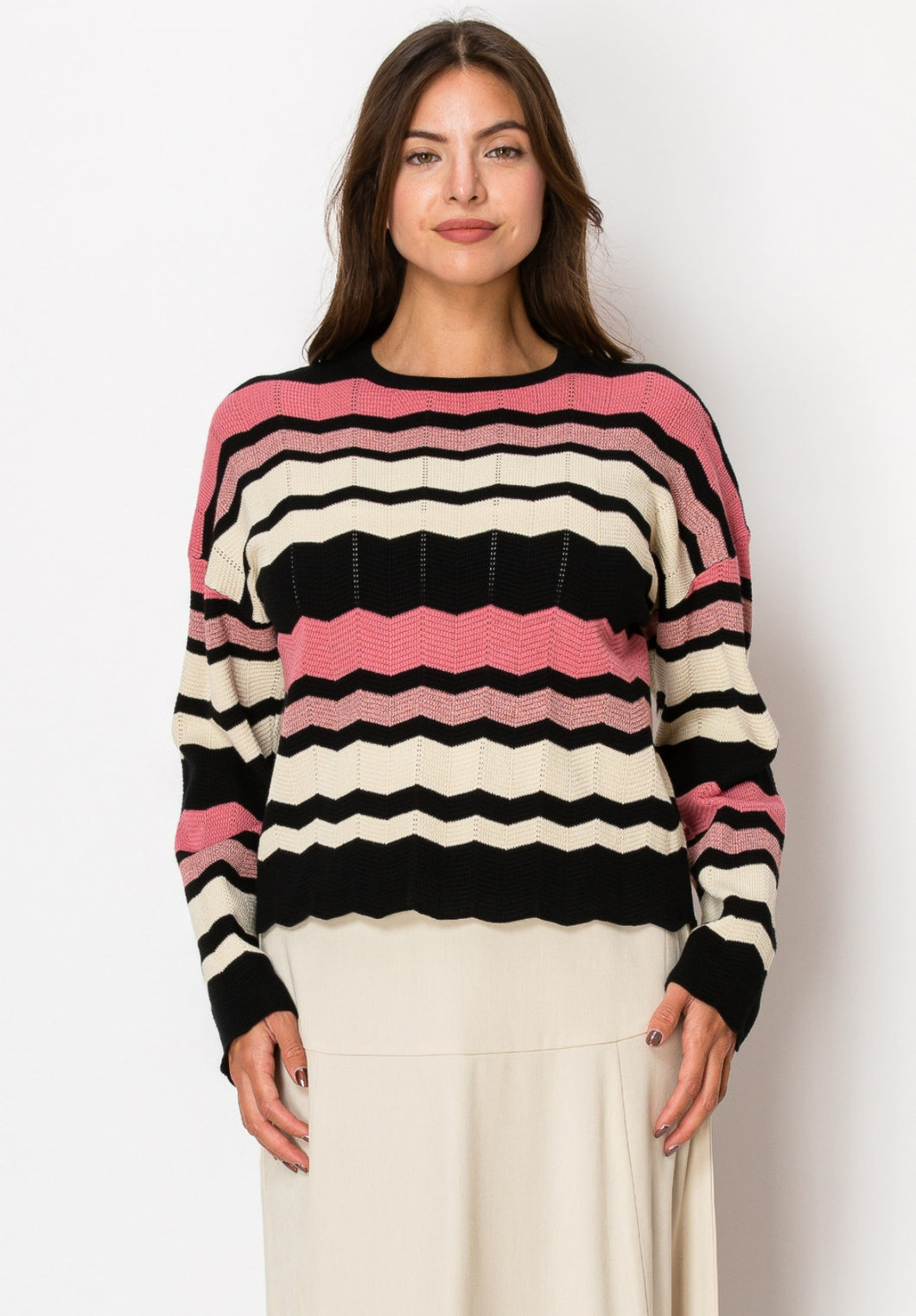 Pink Zigzag Sweater