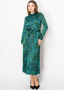 Y Green Paisley Dress 3561