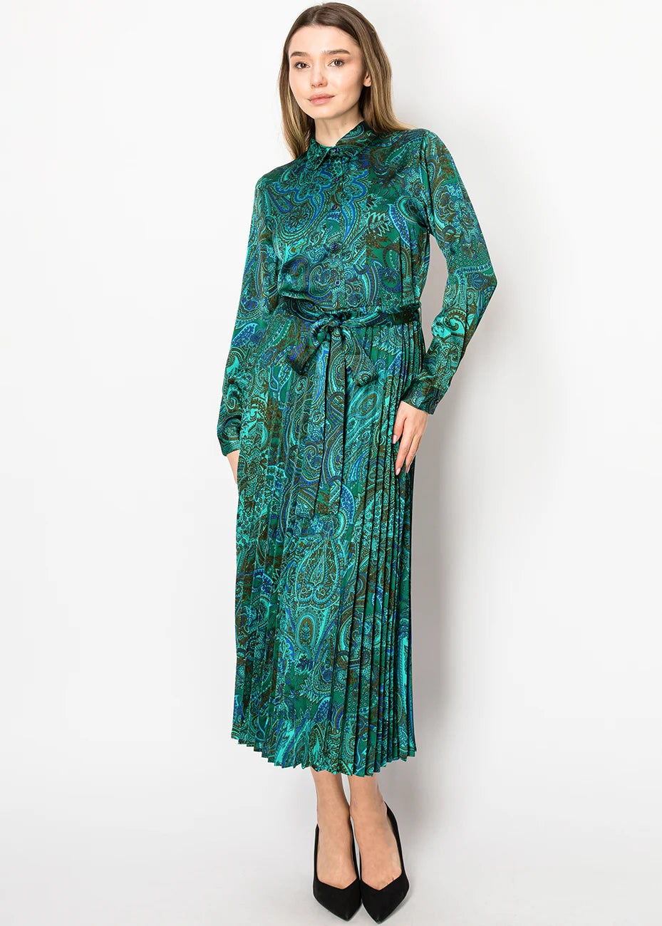 Y Green Paisley Dress 3561