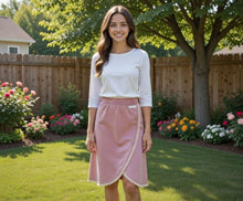 Load image into Gallery viewer, Girls Denim Wash Fringe Skirt
