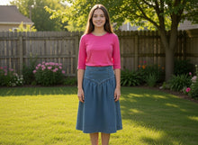 Load image into Gallery viewer, BF V Yoke Denim Wash Skirt

