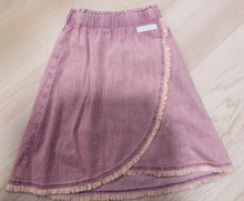 Load image into Gallery viewer, Girls Denim Wash Fringe Skirt

