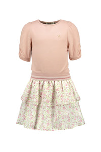 Flo Half Sleeve Pink Floral Drss