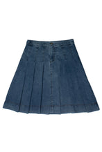 Load image into Gallery viewer, Crew Wide Pleat Denim Skirt

