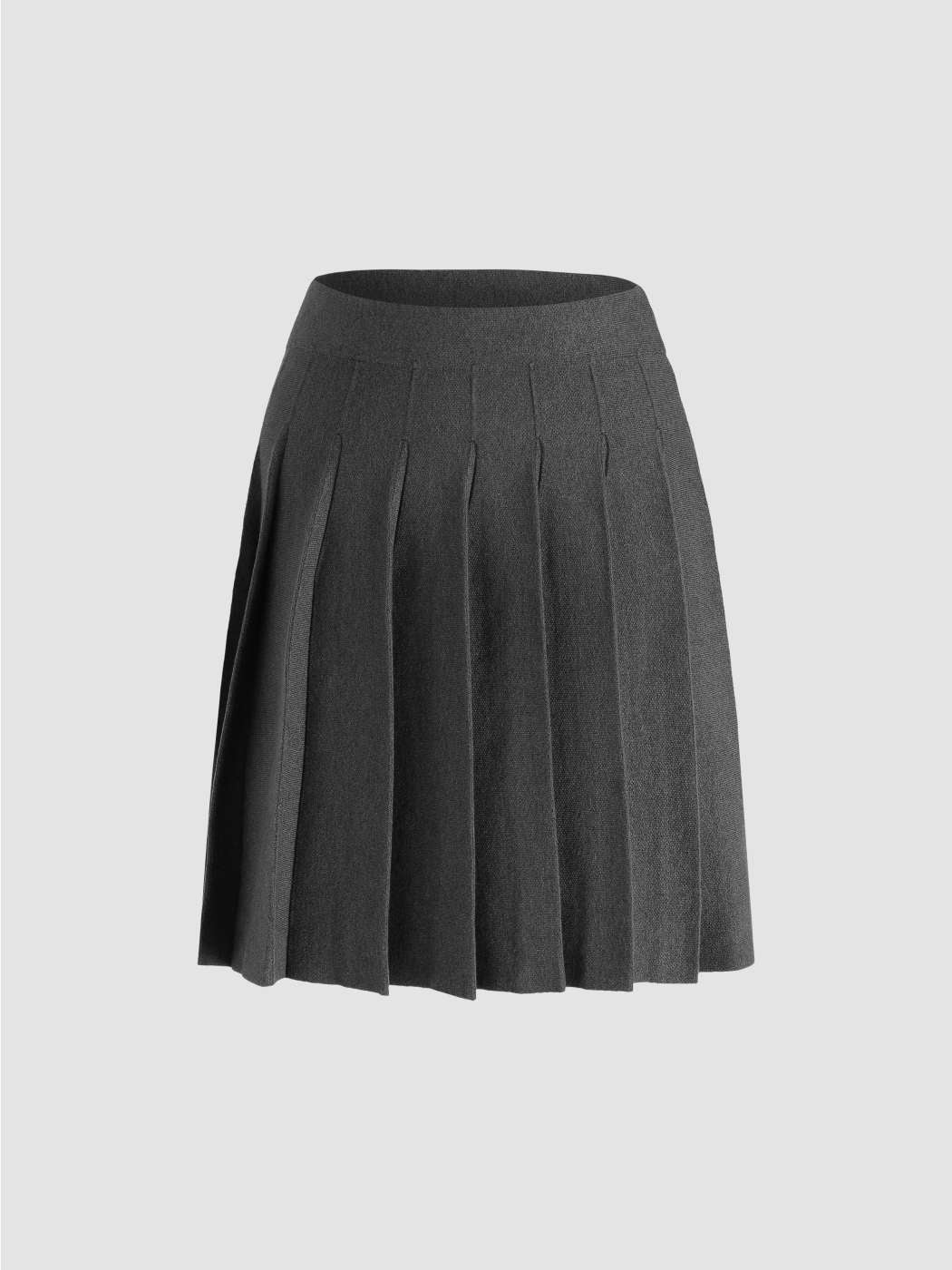 Girls Gray Pleated Knit Skirt