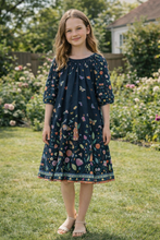 Load image into Gallery viewer, Blue Garden Swing Dress
