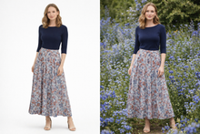 Load image into Gallery viewer, Blue Floral Maxi Skirt
