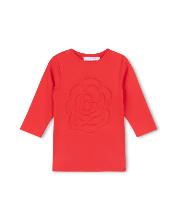Girls Red Flower Tee