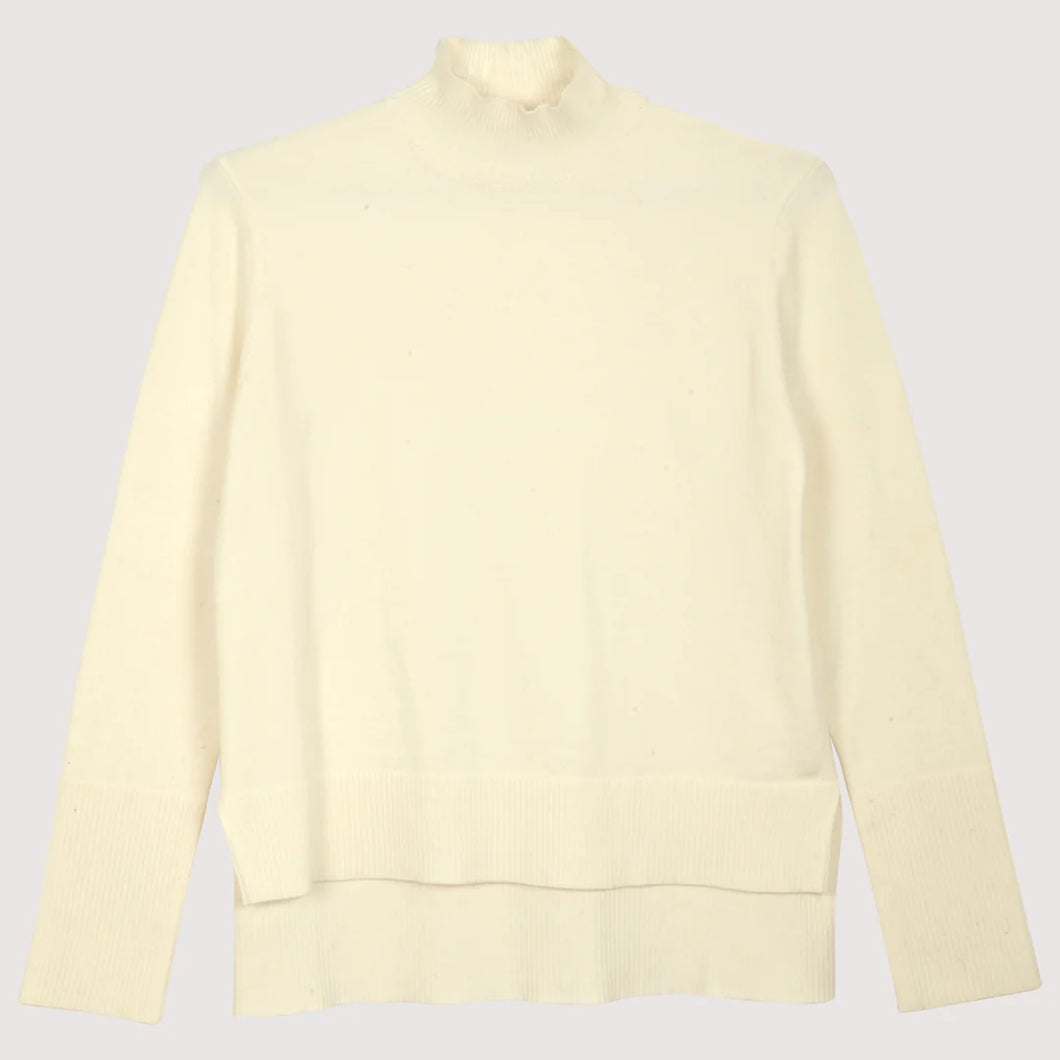 Ladies Hi Lo Ivory Sweater