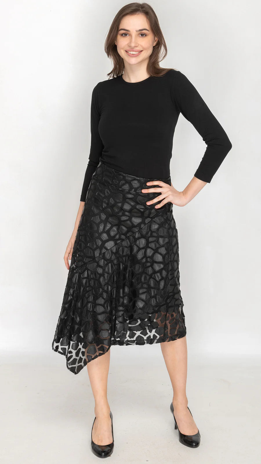 Teen Kal Leather Patches Skirt