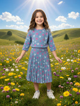 Load image into Gallery viewer, Luella Denim Pleated Hearts Skirt
