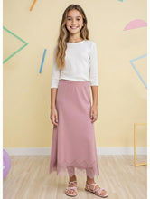 Load image into Gallery viewer, Slip skirt with Lace Trim-Mauve
