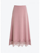 Load image into Gallery viewer, Slip skirt with Lace Trim-Mauve
